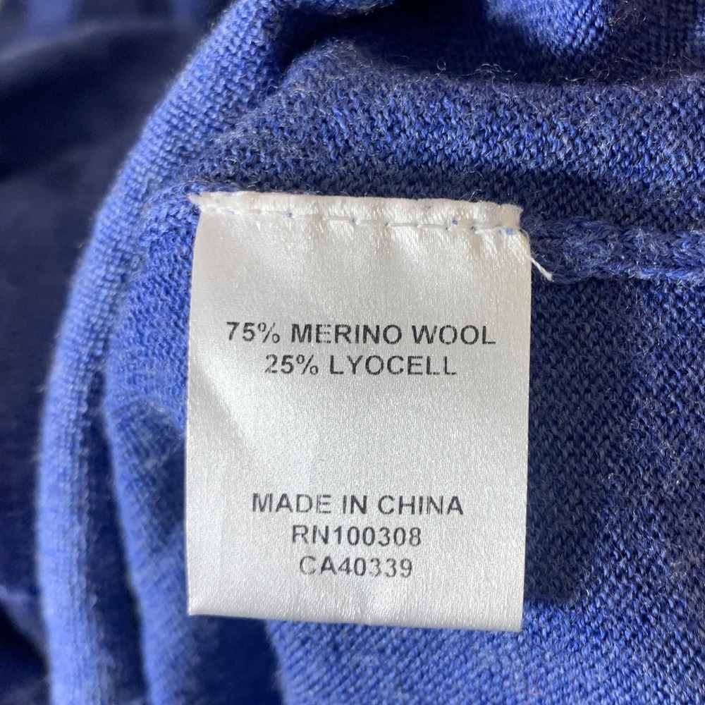 Peter Millar Sweater Men's Large Blue  1/4 Zip Merino Wool Golf Pullover - Picture 8 of 12